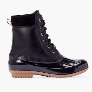 EVI duck boot JUST FAB 7 NEW rain snow fleece winter black onyx women’s leather